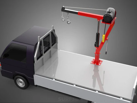 CASSONE GRU A BANDIERA SOLLEVAMENTO PARANCO VERRICELLO MOTORE LETTO CANCELLO PICKUP TRUCK Modello 3D