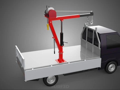 CASSONE GRU A BANDIERA SOLLEVAMENTO PARANCO VERRICELLO MOTORE LETTO CANCELLO PICKUP TRUCK Modello 3D