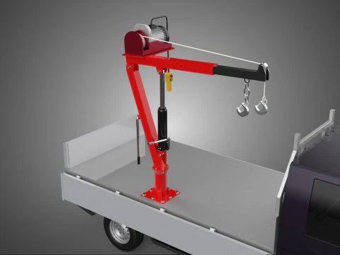 CASSONE GRU A BANDIERA SOLLEVAMENTO PARANCO VERRICELLO MOTORE LETTO CANCELLO PICKUP TRUCK Modello 3D