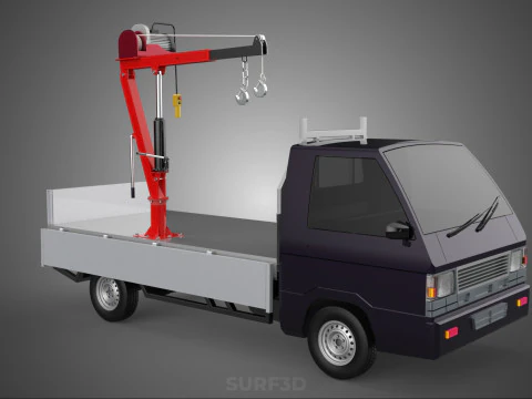 CASSONE GRU A BANDIERA SOLLEVAMENTO PARANCO VERRICELLO MOTORE LETTO CANCELLO PICKUP TRUCK Modello 3D