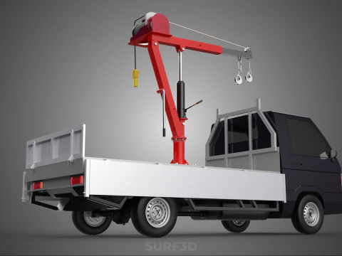 CASSONE GRU A BANDIERA SOLLEVAMENTO PARANCO VERRICELLO MOTORE LETTO CANCELLO PICKUP TRUCK Modello 3D