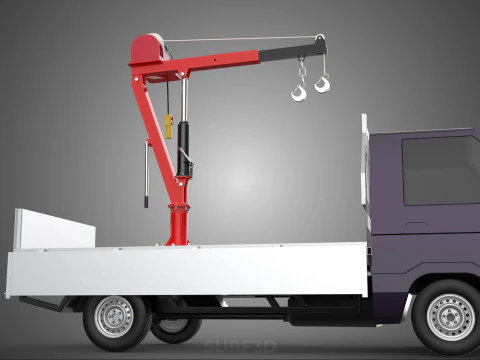 CASSONE GRU A BANDIERA SOLLEVAMENTO PARANCO VERRICELLO MOTORE LETTO CANCELLO PICKUP TRUCK Modello 3D