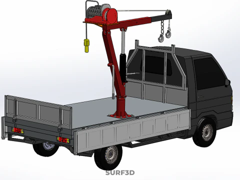 CASSONE GRU A BANDIERA SOLLEVAMENTO PARANCO VERRICELLO MOTORE LETTO CANCELLO PICKUP TRUCK Modello 3D