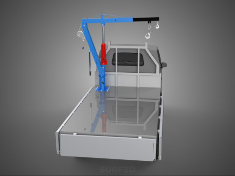 WIDE DECK JIB CRANE LIFT HOIST MANUAL WINCH HOOK TRUCK PICKUP 3D Model