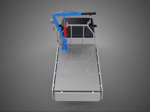 WIDE DECK JIB CRANE LIFT HOIST MANUAL WINCH HOOK TRUCK PICKUP 3D Model