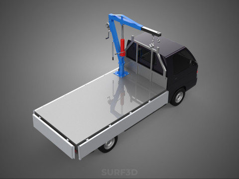 WIDE DECK JIB CRANE LIFT HOIST MANUAL WINCH HOOK TRUCK PICKUP 3D Model