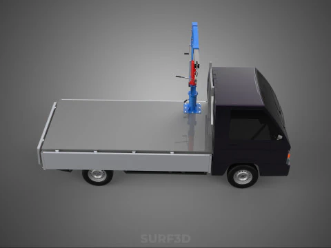 WIDE DECK JIB CRANE LIFT HOIST MANUAL WINCH HOOK TRUCK PICKUP 3D Model