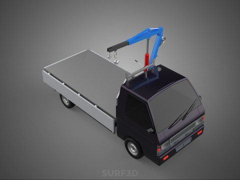 WIDE DECK JIB CRANE LIFT HOIST MANUAL WINCH HOOK TRUCK PICKUP 3D Model
