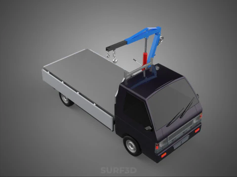 WIDE DECK JIB CRANE LIFT HOIST MANUAL WINCH HOOK TRUCK PICKUP 3D Model