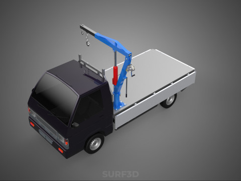 WIDE DECK JIB CRANE LIFT HOIST MANUAL WINCH HOOK TRUCK PICKUP 3D Model