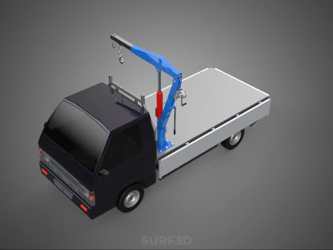 WIDE DECK JIB CRANE LIFT HOIST MANUAL WINCH HOOK TRUCK PICKUP 3D Model