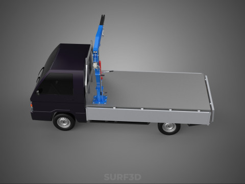 WIDE DECK JIB CRANE LIFT HOIST MANUAL WINCH HOOK TRUCK PICKUP 3D Model