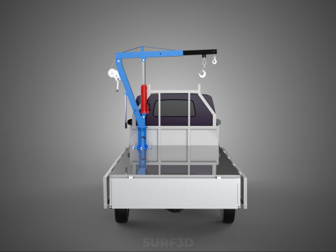 WIDE DECK JIB CRANE LIFT HOIST MANUAL WINCH HOOK TRUCK PICKUP 3D Model