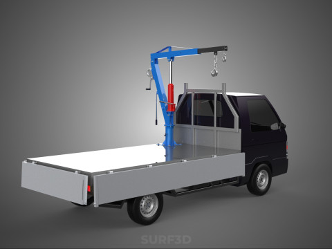 WIDE DECK JIB CRANE LIFT HOIST MANUAL WINCH HOOK TRUCK PICKUP 3D Model