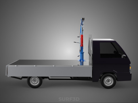 WIDE DECK JIB CRANE LIFT HOIST MANUAL WINCH HOOK TRUCK PICKUP 3D Model