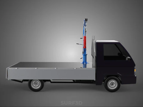 WIDE DECK JIB CRANE LIFT HOIST MANUAL WINCH HOOK TRUCK PICKUP 3D Model