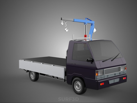 WIDE DECK JIB CRANE LIFT HOIST MANUAL WINCH HOOK TRUCK PICKUP 3D Model
