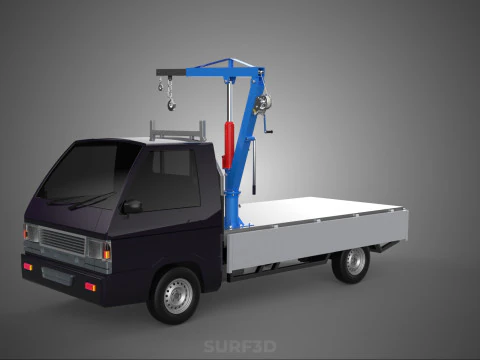 WIDE DECK JIB CRANE LIFT HOIST MANUAL WINCH HOOK TRUCK PICKUP 3D Model
