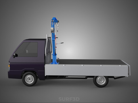 WIDE DECK JIB CRANE LIFT HOIST MANUAL WINCH HOOK TRUCK PICKUP 3D Model