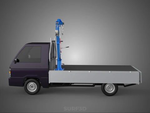 WIDE DECK JIB CRANE LIFT HOIST MANUAL WINCH HOOK TRUCK PICKUP 3D Model