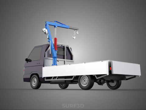 WIDE DECK JIB CRANE LIFT HOIST MANUAL WINCH HOOK TRUCK PICKUP 3D Model