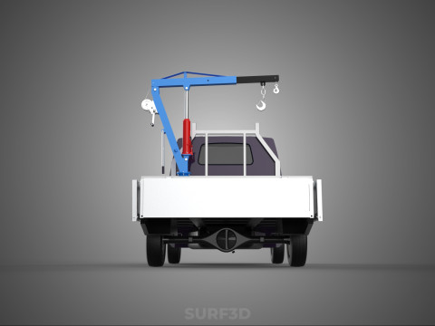 WIDE DECK JIB CRANE LIFT HOIST MANUAL WINCH HOOK TRUCK PICKUP 3D Model