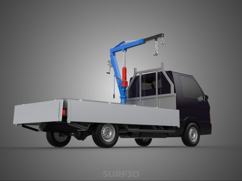 WIDE DECK JIB CRANE LIFT HOIST MANUAL WINCH HOOK TRUCK PICKUP 3D Model