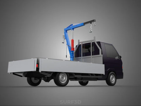 WIDE DECK JIB CRANE LIFT HOIST MANUAL WINCH HOOK TRUCK PICKUP 3D Model