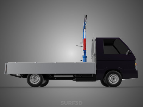 WIDE DECK JIB CRANE LIFT HOIST MANUAL WINCH HOOK TRUCK PICKUP 3D Model
