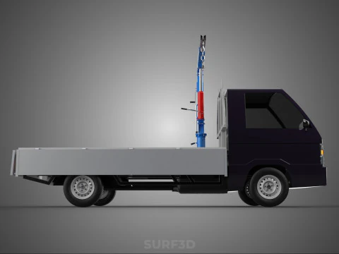 WIDE DECK JIB CRANE LIFT HOIST MANUAL WINCH HOOK TRUCK PICKUP 3D Model