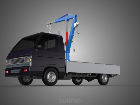 WIDE DECK JIB CRANE LIFT HOIST MANUAL WINCH HOOK TRUCK PICKUP 3D Model
