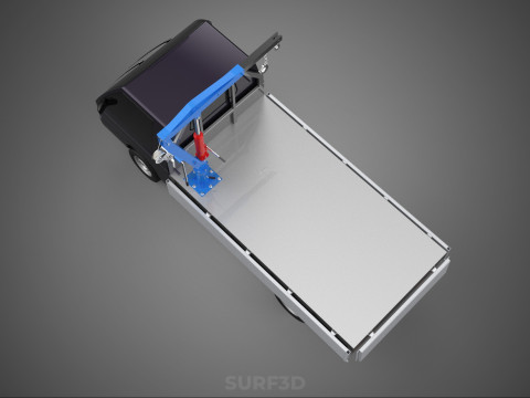 WIDE DECK JIB CRANE LIFT HOIST MANUAL WINCH HOOK TRUCK PICKUP 3D Model