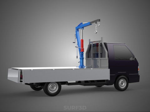 WIDE DECK JIB CRANE LIFT HOIST MANUAL WINCH HOOK TRUCK PICKUP 3D Model