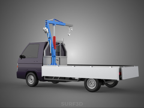 WIDE DECK JIB CRANE LIFT HOIST MANUAL WINCH HOOK TRUCK PICKUP 3D Model