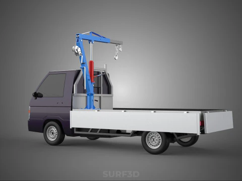 WIDE DECK JIB CRANE LIFT HOIST MANUAL WINCH HOOK TRUCK PICKUP 3D Model