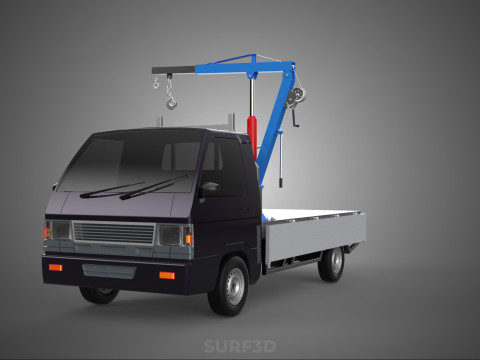 WIDE DECK JIB CRANE LIFT HOIST MANUAL WINCH HOOK TRUCK PICKUP 3D Model