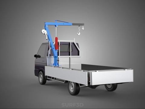 WIDE DECK JIB CRANE LIFT HOIST MANUAL WINCH HOOK TRUCK PICKUP 3D Model