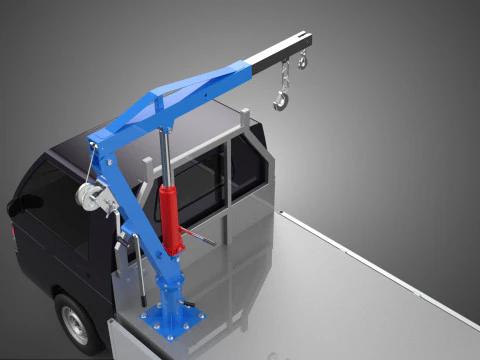 WIDE DECK JIB CRANE LIFT HOIST MANUAL WINCH HOOK TRUCK PICKUP 3D Model