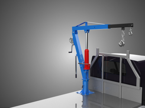 WIDE DECK JIB CRANE LIFT HOIST MANUAL WINCH HOOK TRUCK PICKUP 3D Model