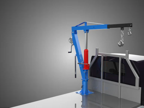 WIDE DECK JIB CRANE LIFT HOIST MANUAL WINCH HOOK TRUCK PICKUP 3D Model