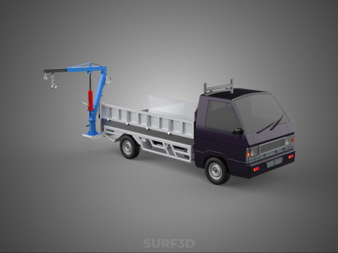 FOLDABLE MOUNTED BED CRANE HOIST LIFTING HAND WINCH TRUCK PICKUP 3D मॉडल