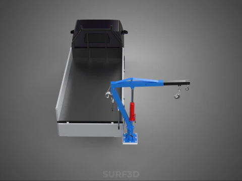 FOLDABLE MOUNTED BED CRANE HOIST LIFTING HAND WINCH TRUCK PICKUP 3D Model