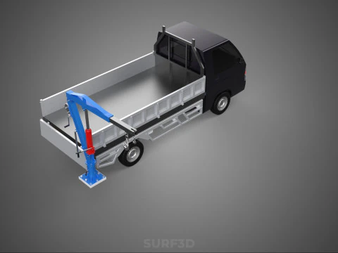 FOLDABLE MOUNTED BED CRANE HOIST LIFTING HAND WINCH TRUCK PICKUP 3D Model