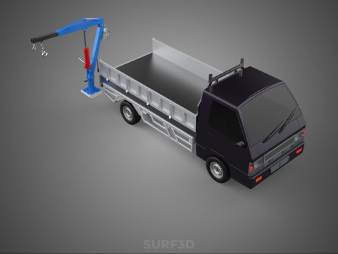 FOLDABLE MOUNTED BED CRANE HOIST LIFTING HAND WINCH TRUCK PICKUP 3Dモデル
