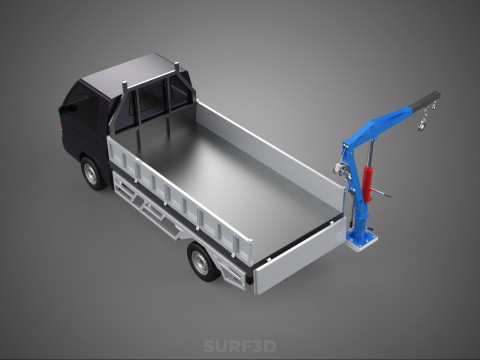 FOLDABLE MOUNTED BED CRANE HOIST LIFTING HAND WINCH TRUCK PICKUP 3Dモデル