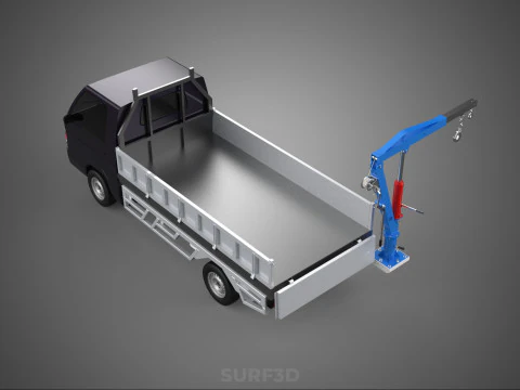 FOLDABLE MOUNTED BED CRANE HOIST LIFTING HAND WINCH TRUCK PICKUP 3D Model