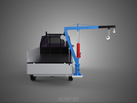 FOLDABLE MOUNTED BED CRANE HOIST LIFTING HAND WINCH TRUCK PICKUP 3Dモデル