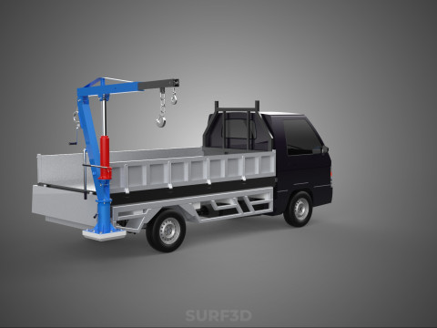 FOLDABLE MOUNTED BED CRANE HOIST LIFTING HAND WINCH TRUCK PICKUP 3Dモデル