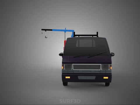 FOLDABLE MOUNTED BED CRANE HOIST LIFTING HAND WINCH TRUCK PICKUP 3D Model