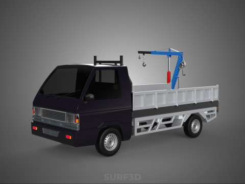 FOLDABLE MOUNTED BED CRANE HOIST LIFTING HAND WINCH TRUCK PICKUP 3Dモデル